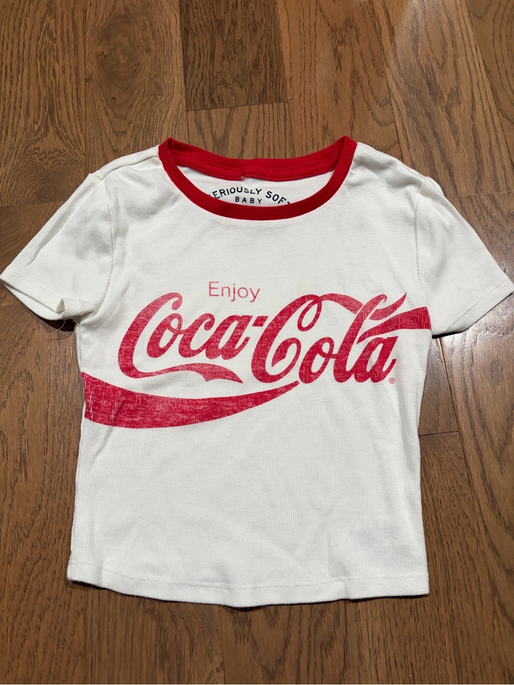 Aeropostale Coca Cola Womens White & Red Logo Tee
